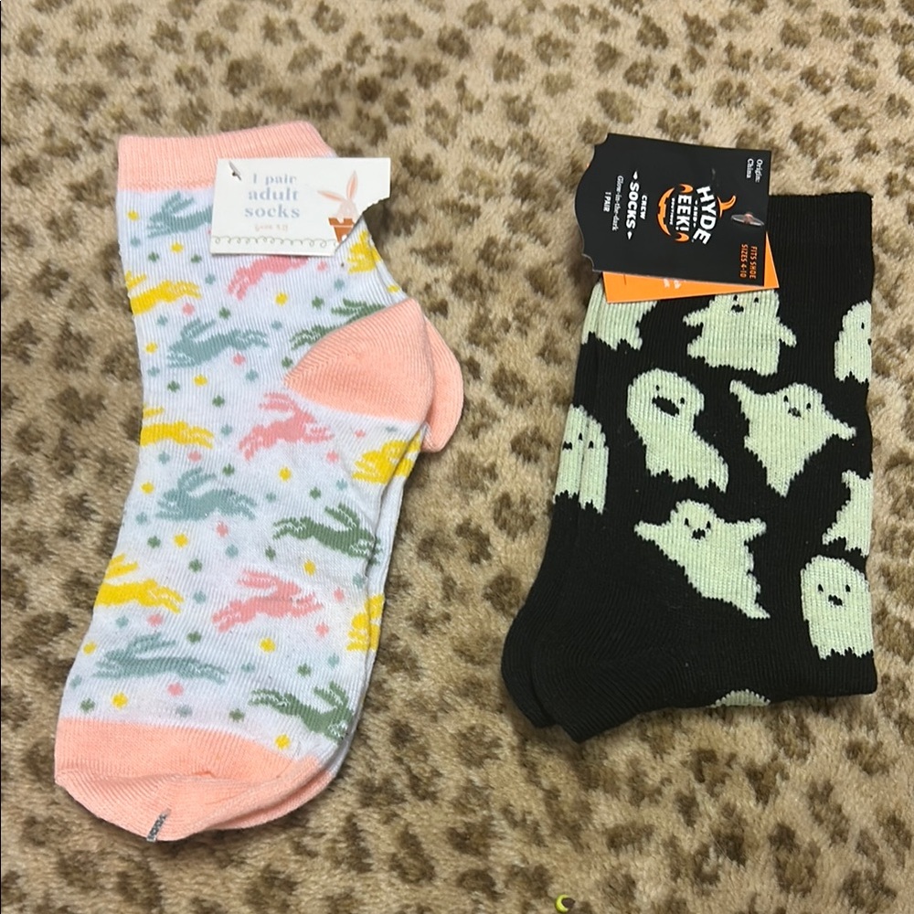 Fun Patterned Socks Set - Black and Multicolor